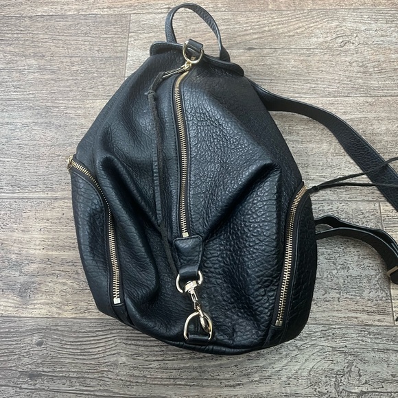 Rebecca Minkoff Black Leather Backpack with Gold Accents main image 9